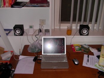 My powerbook and my new set of speakers