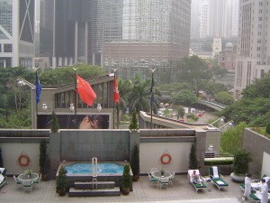 Swimming pool on the roof of the Ritz-Carelton