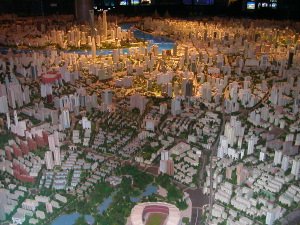 A model of how Shanghai will look in 2010