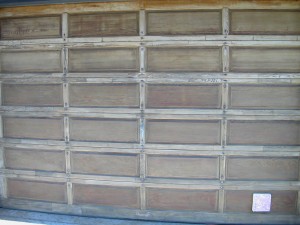 The garage door after even more sanding