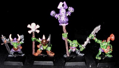 The completed models in my Goblin command section