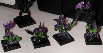 Partially painted Night Goblin Command