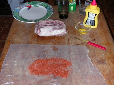 Preparing the pork roast