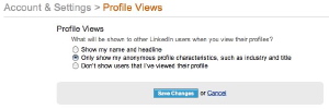 Annonymity Options in LinkedIn.com