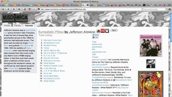 Screen shot of my random CD mashup