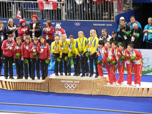 Women's Curling Medal Ceremony