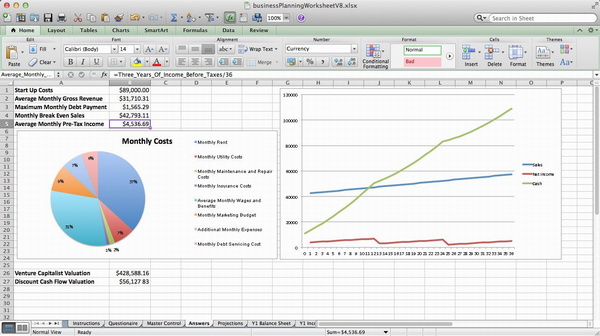 The Answers tab from the spreadsheet