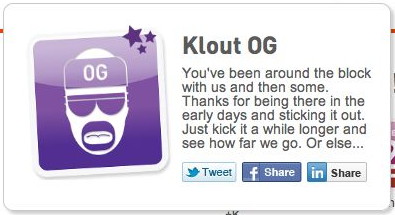 Klout OG Badge