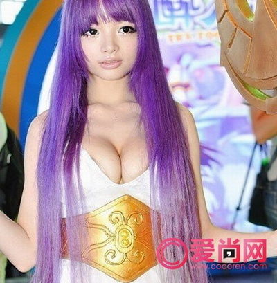 Li Ling in a risque cosplay costume