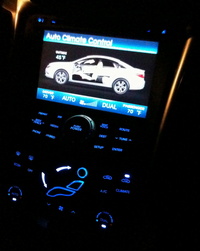The center console of my mom's 2011 Hyundai Sonata Hybrid Premium