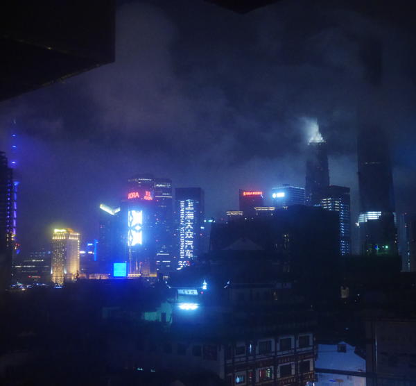 The mist gave Shanghai a Blade Runner look at times.