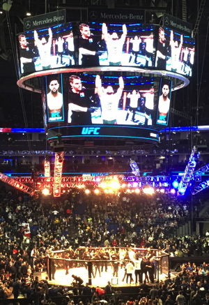 The end of the final fight at UFC Shanghai