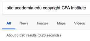 Academia.edu has files copyright CFA Institute