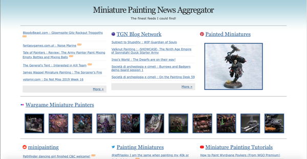 My miniature painting news aggregator in 2019