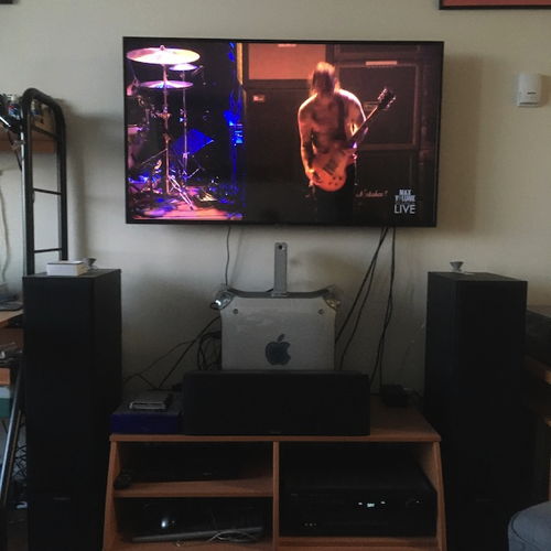 My home theatre and G4 Power Mac, you can see the Lacie peripherals too