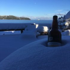 Beer Bottle in the Snow