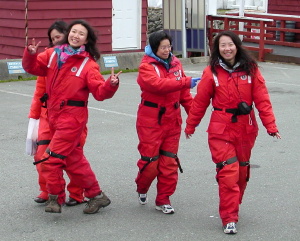 Chinese classmates just finished whale watching