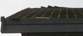 Roof tiles torn off during storm