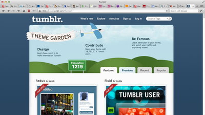Screen Shot of the Tublr blogging service