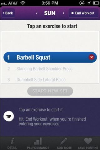 A screen shot of the Fitocracy iPhone App
