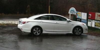 My mom's new car, a 2011 Hyundai Sonata Hybrid