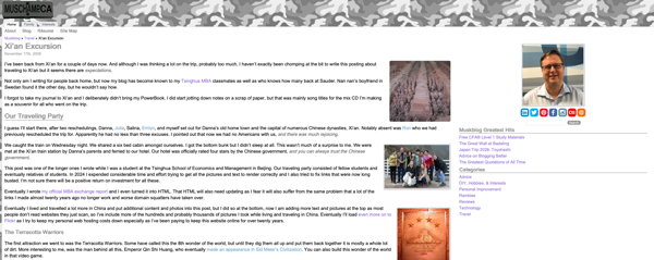 A screenshot of an old blog post form 2005 with small images floating to the right.