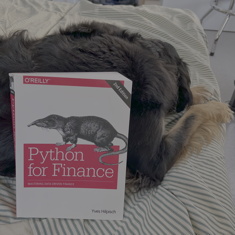 Dog with book